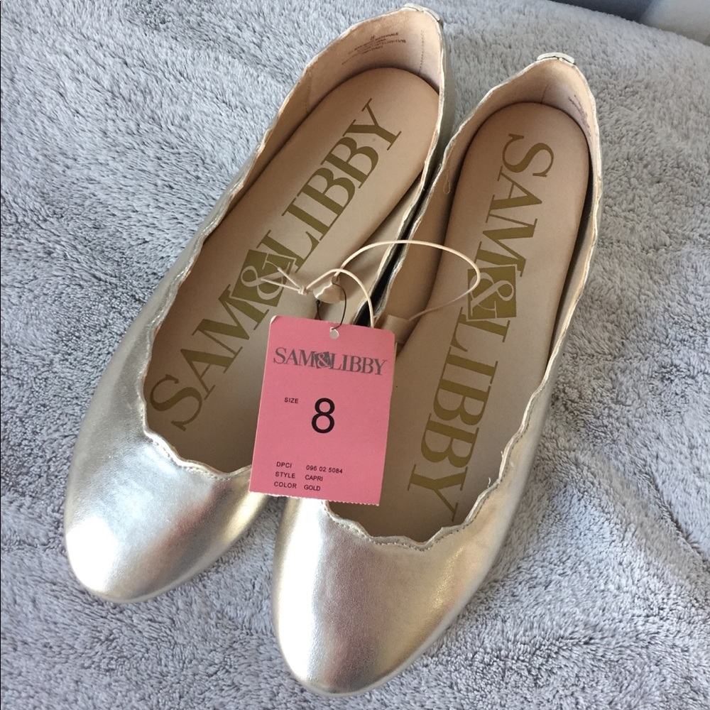 Sam & Libby gold ballet flats